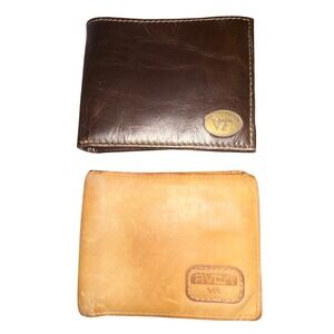 Men's Leather Wallet Bundle | Virginia Tech Hokies Trifold & RVCA Bifold‎